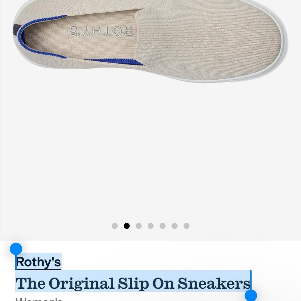 Rothy's Slip-On Sneakers in Cream with White Sole - Picture 7 of 7